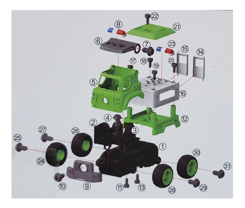 CAMION RECOLECTOR DIY PARA ARMAR Y DESARMAR 31 PZS COD 8042 - Imagen 3