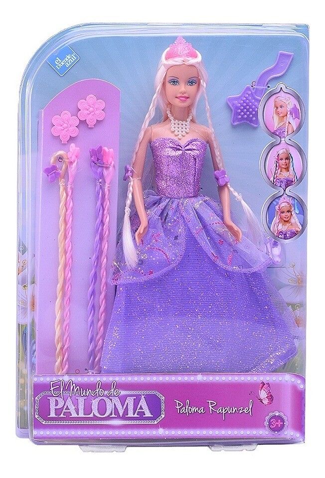 MUNECA PALOMA RAPUNZEL 30 CM EL DUENDE AZUL VR2 6029 OPCION 2