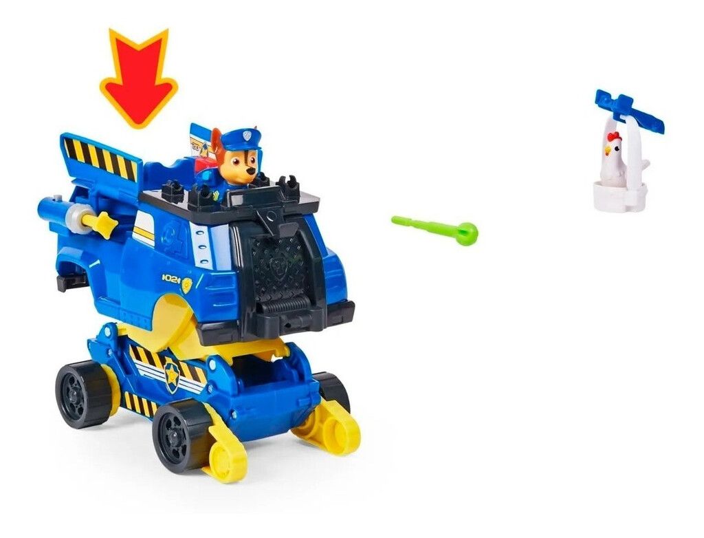 PAW PATROL RISE AND RESCUE VEHICULO LANZA MISILES VR1 17753 CHASE - Imagen 4