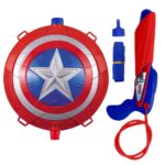 MOCHILA PISTOLA DE AGUA ESCUDO CAPITAN AMERICA COD 8548