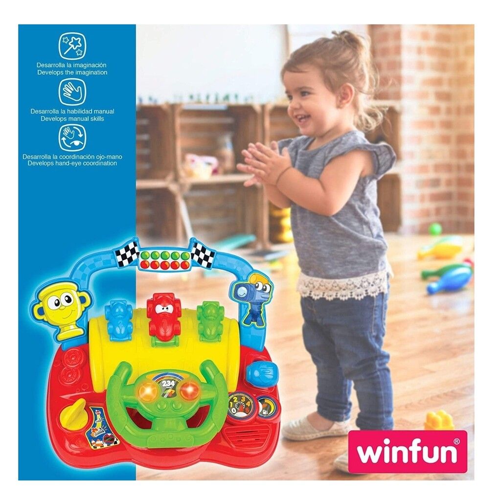 VOLANTE DIDACTICO DE CARRERA WINFUN LUZ Y SONIDO COD 0621 - Imagen 5