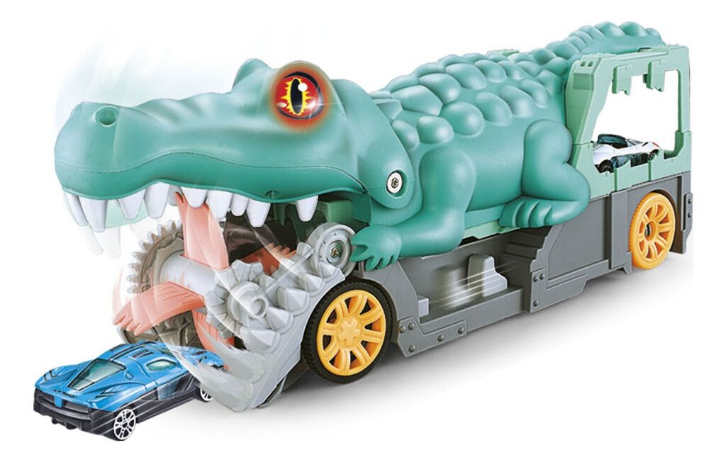 LANZADOR DE AUTOS SWALLOW SHOOT LUZ Y SONIDO COCODRILO COD 2572