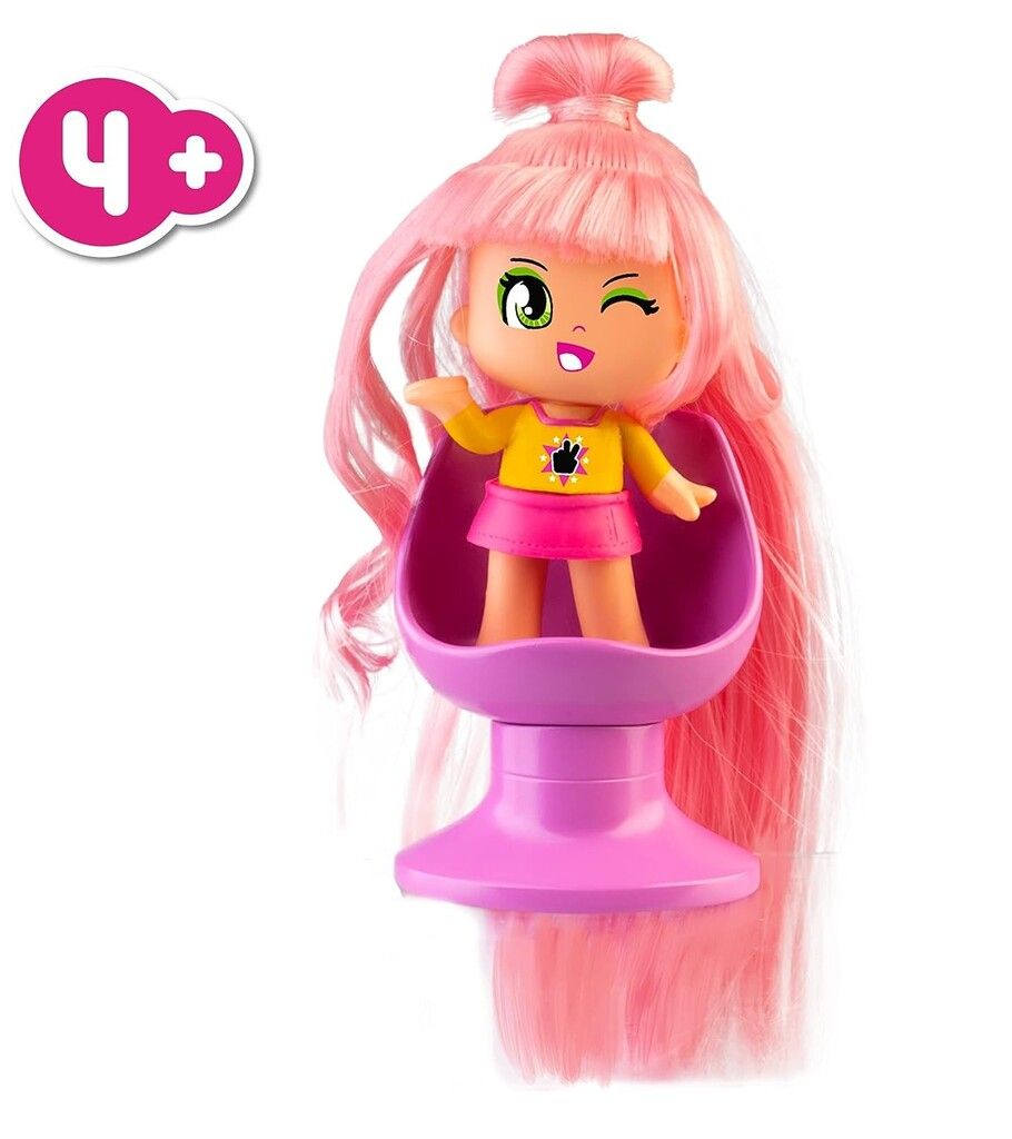 PINYPON FIGURA CON SUPER MELENA ROSA COD 33000 - Imagen 2