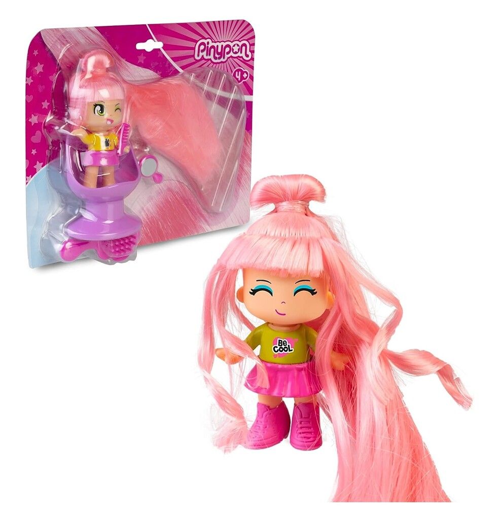 PINYPON FIGURA CON SUPER MELENA ROSA COD 33000 - Imagen 4