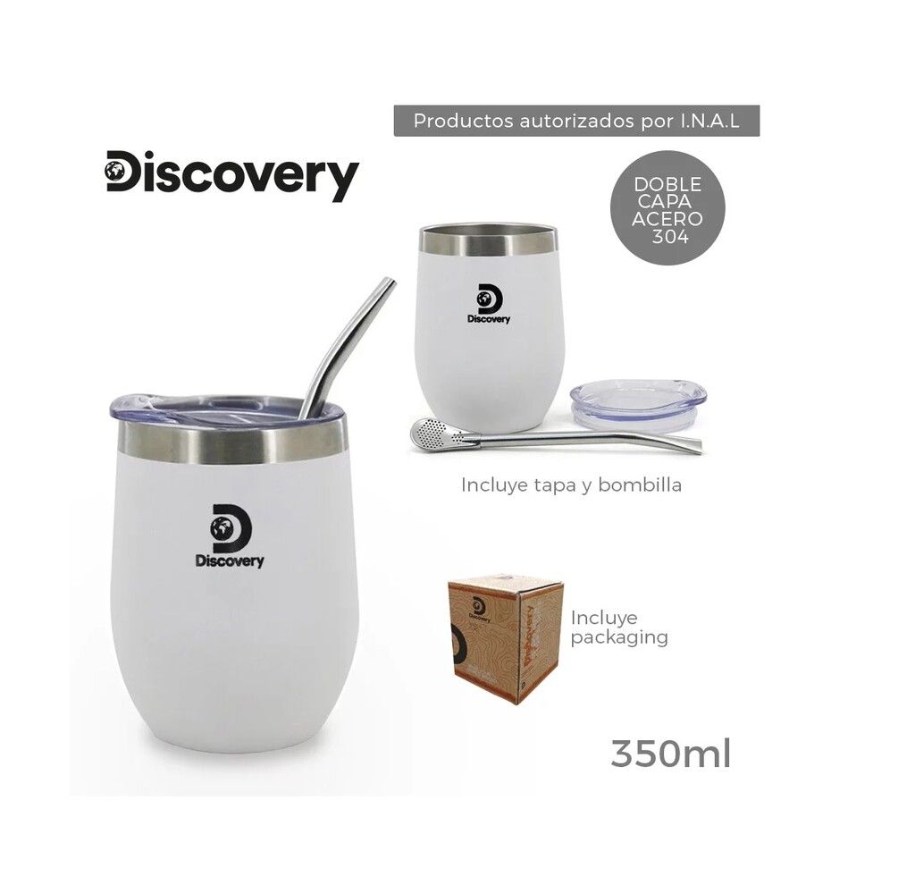 MATE DISCOVERY ACERO INOXIDABLE CON TAPA Y BOMBILLA COD 13678 - Imagen 3