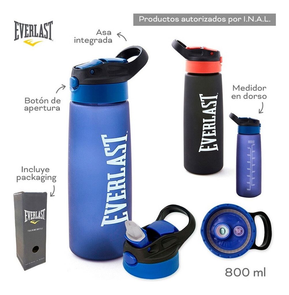 BOTELLA DEPORTIVA EVERLAST PICO RETRACTIL 800ML COD 10924 AZUL - Imagen 2