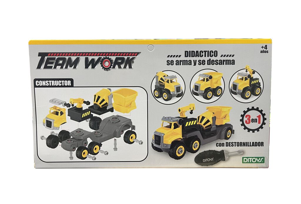 CAMION DIDACTICO TEAM WORK 3 EN 1 ARMA Y DESARMA COD 2633 CONSTRU - Imagen 3