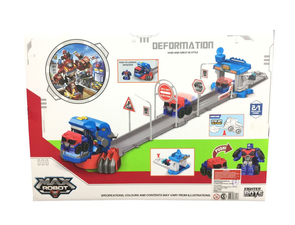 MAX ROBOT SET PISTA TYRANNOSAURUS DEFORMATION COD R0961 AZUL - Imagen 5