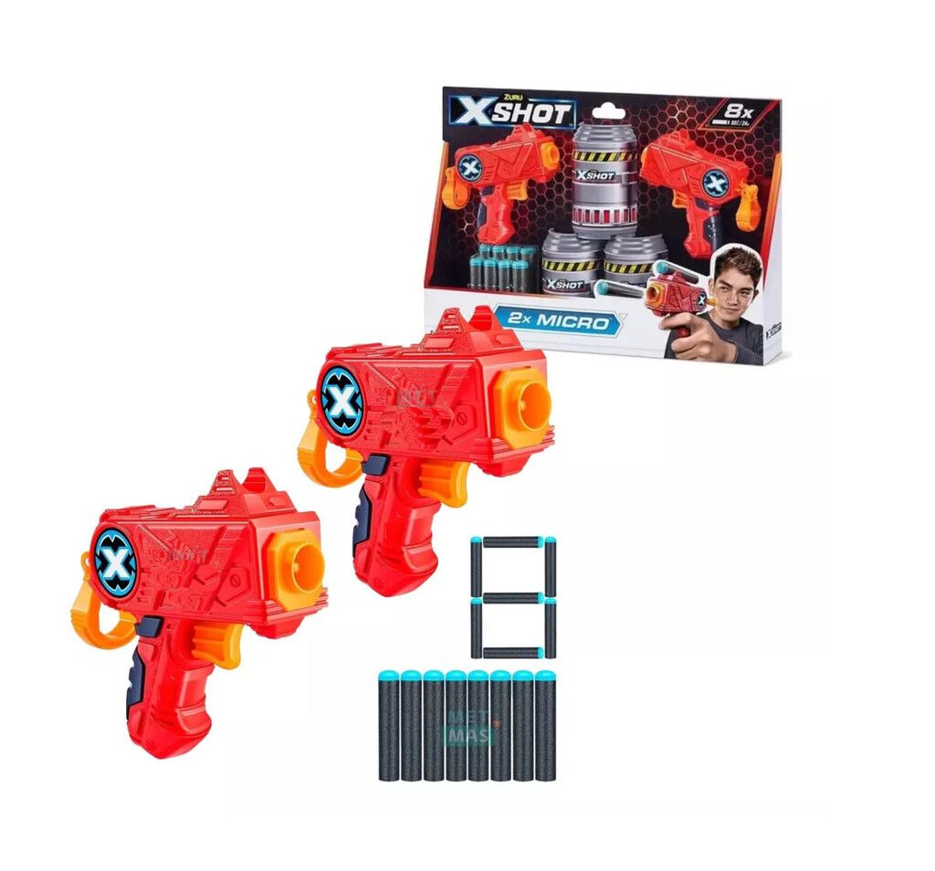 X-SHOT EXCEL PISTOLA X 2 DARDOS Y TACHOS 24 MTS COD 01160 - Imagen 3