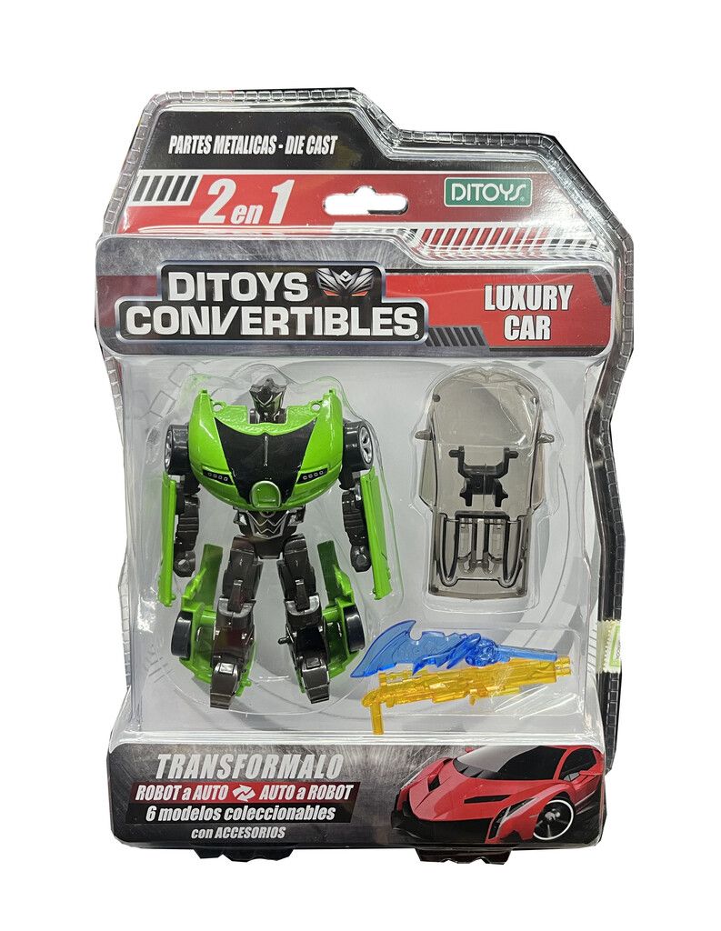 ROBOT CONVERTIBLE DIE CAST LUXURY CAR COD 2690 VERDE