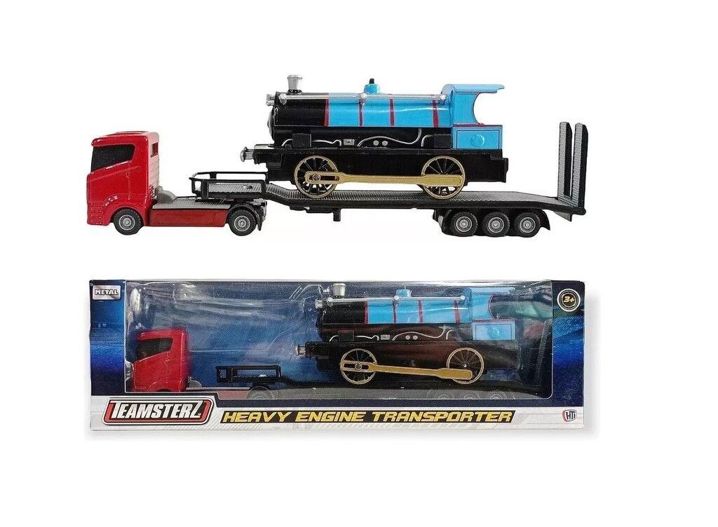 TEAMSTERZ CAMION TRANSPORTADOR MOTOR PESADO COD 14117 ROJO - Imagen 3