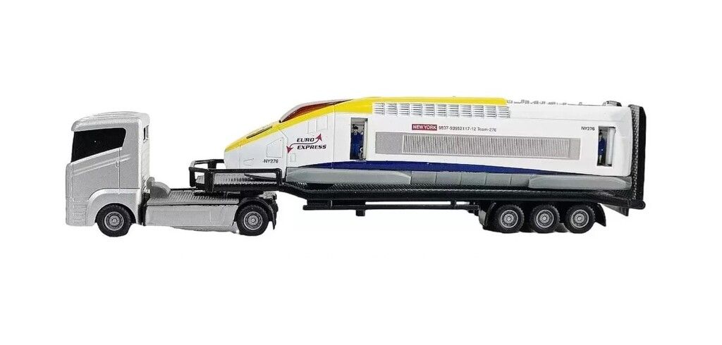 TEAMSTERZ CAMION TRANSPORTADOR MOTOR PESADO COD 14117 GRIS - Imagen 2