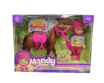 MUÑECA MANDY CON SU CABALLO AMAZONA COD 2680 MARRON