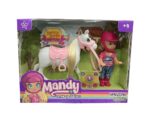 MUÑECA MANDY CON SU CABALLO AMAZONA COD 2680 BLANCO