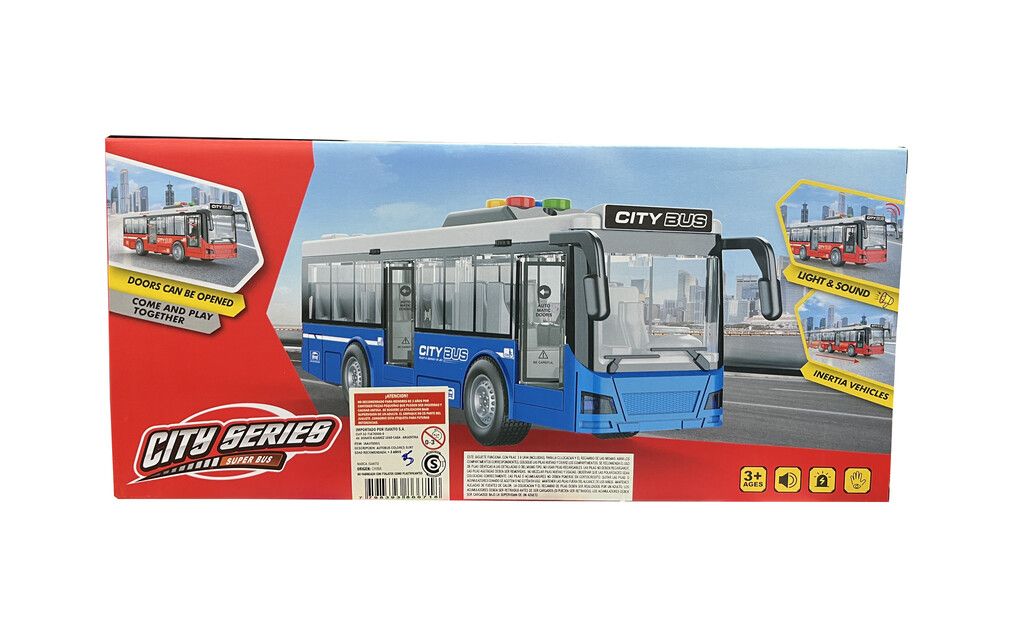 AUTUBUS A FRICCION CON LUZ Y SONIDO CITY SERIES COD T0001 VERDE - Imagen 3