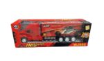 CAMION TRANSPORTADOR A FRICCION 42 CM COD 54642 ROJO