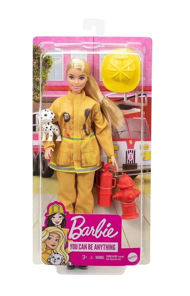 MUNECA BARBIE PROFESIONES CON ACCESORIOS COD GJY98 BOMBERA