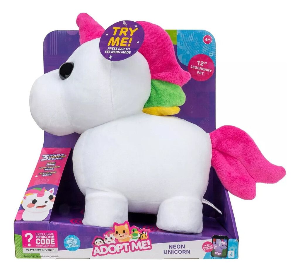 PELUCHE LUMINOSO ADOPT ME UNICORNIO CON LUCES NEON COD 0010