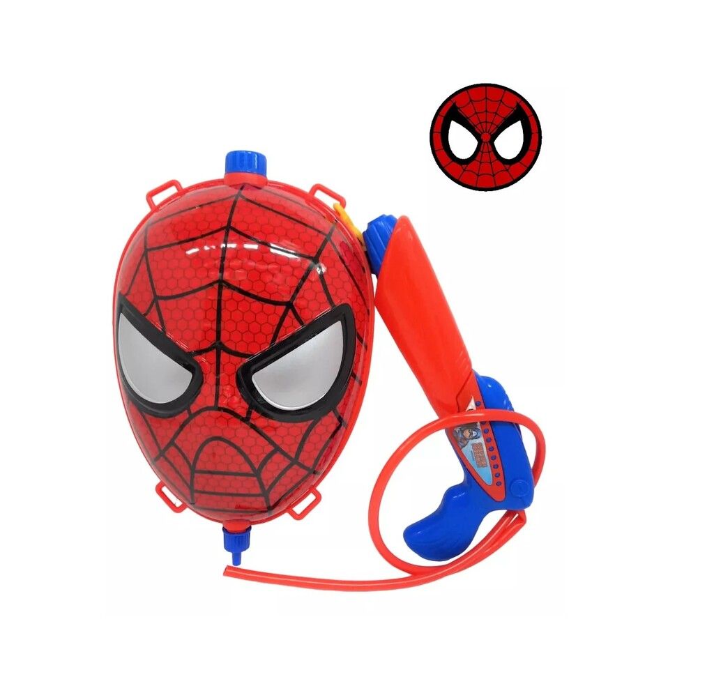 MOCHILA PISTOLA DE AGUA MASCARA SPIDERMAN EN CAJA COD 8542 - Imagen 3
