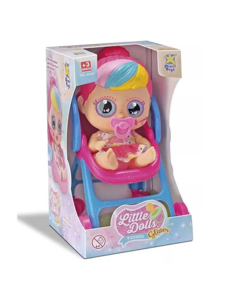 MUÑECA EN COCHE DE PASEO DIVER TOYS GLITTER COD DIV098