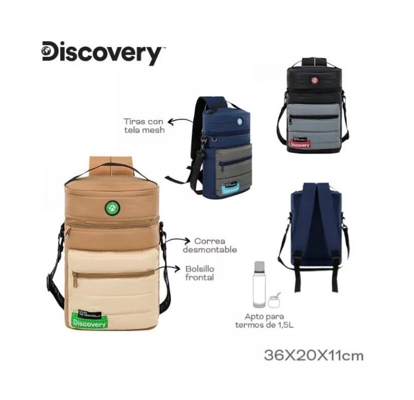 MOCHILA BOLSO MATERA DISCOVERY REFORZADO COD 18464 AZUL - Imagen 4