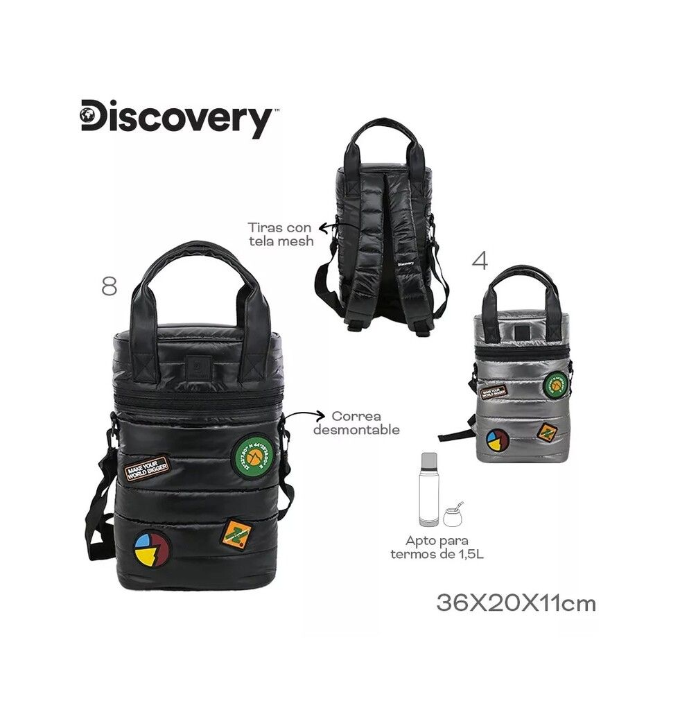 MOCHILA BOLSO MATERA DISCOVERY WORLD BIGGER COD 18463 NEGRO - Imagen 4