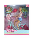 MUÑECA BONNIE PINK EN BICICLETA DE PASEO CON CASCO COD B111