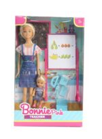 MUÑECA BONNIE PINK MAESTRA Y ALUMNA CON ACCESORIOS COD B511