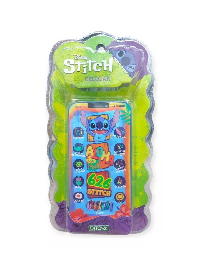 DISNEY STITCH CELULAR CON ACTIVIDADES LUZ Y SONIDO COD 2823