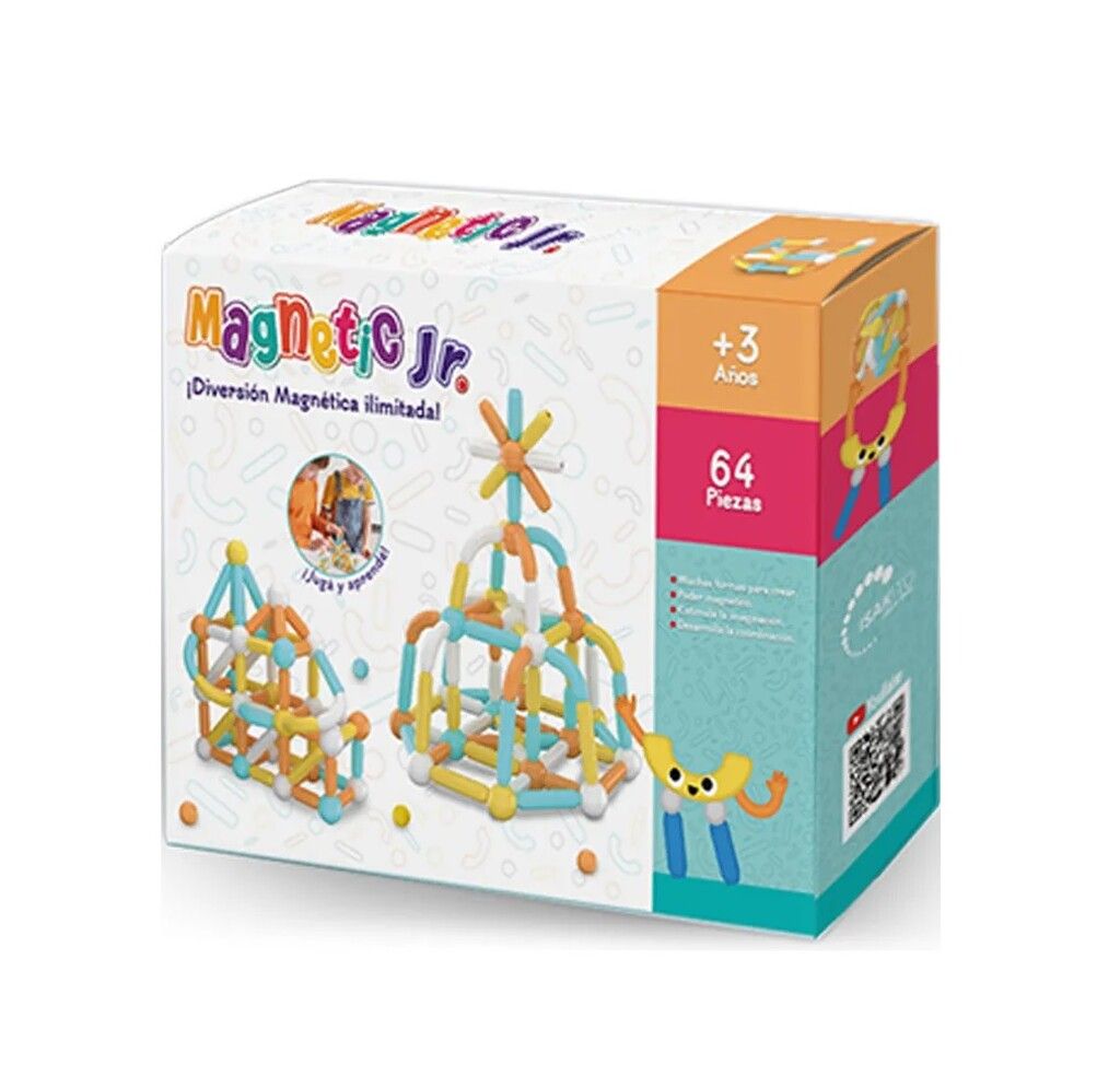 MAGNETIC JR BLOQUES CONECTORES MAGNETICOS 64 PIEZAS COD MAG008