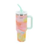 VASO TERMICO TRENDY 1200 ML MANIJA Y SORBETE COD 18458 ROSA
