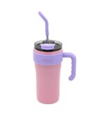 VASO TERMICO TRENDY CON MANIJA Y SORBETE COD 18440 ROSA