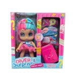 MUÑECA DIVER SURPRISE  VAMOS DE VIAJE COD DIV126 VALIJA ROSA