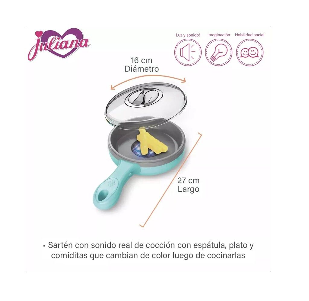 JULIANA MI PRIMERA SARTEN CON LUZ Y SONIDO COD JUL121 - Imagen 5