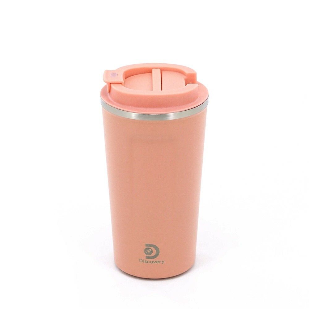 VASO TERMICO DISCOERY 500 ML CON TAPA ACERO INOX COD 18493 ROSA