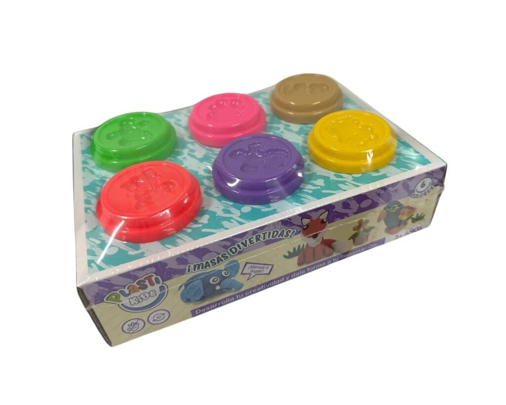 MASA PARA MOLDEAR PLASTI KIDS CAJA X 6 COLORES COD 42148