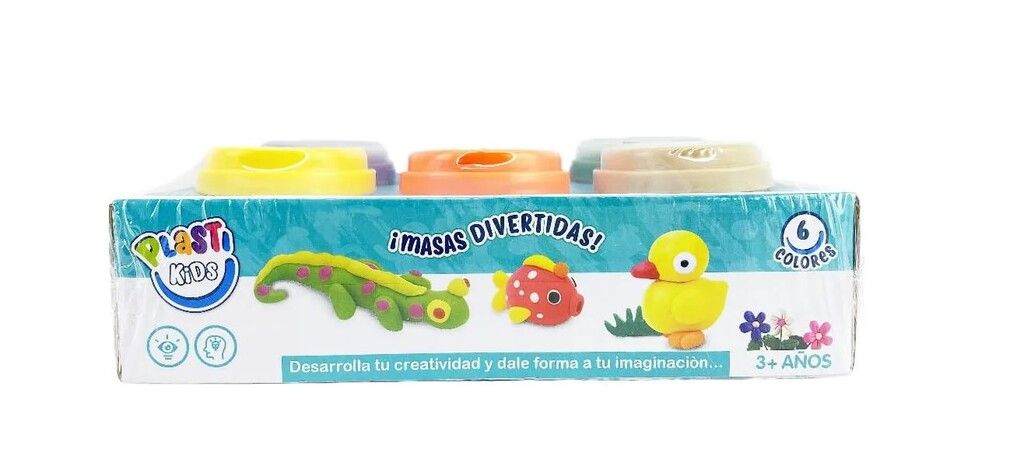MASA PARA MOLDEAR PLASTI KIDS CAJA X 6 COLORES COD 42148 - Imagen 3