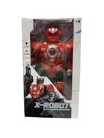 SUPER ROBOT CON MOVIMIENTO LUZ Y SONIDO 38 CM COD 54942 ROJO