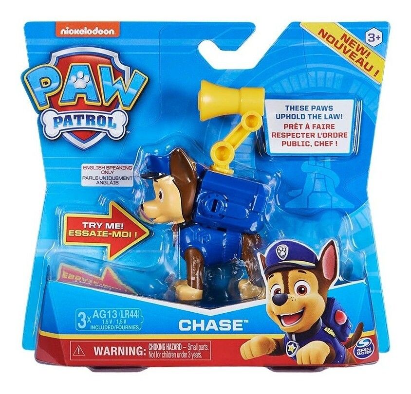 PAW PATROL FIGURA ARTICULADAS FRASES EN INGLES 9CM VR5 16600 CHASE