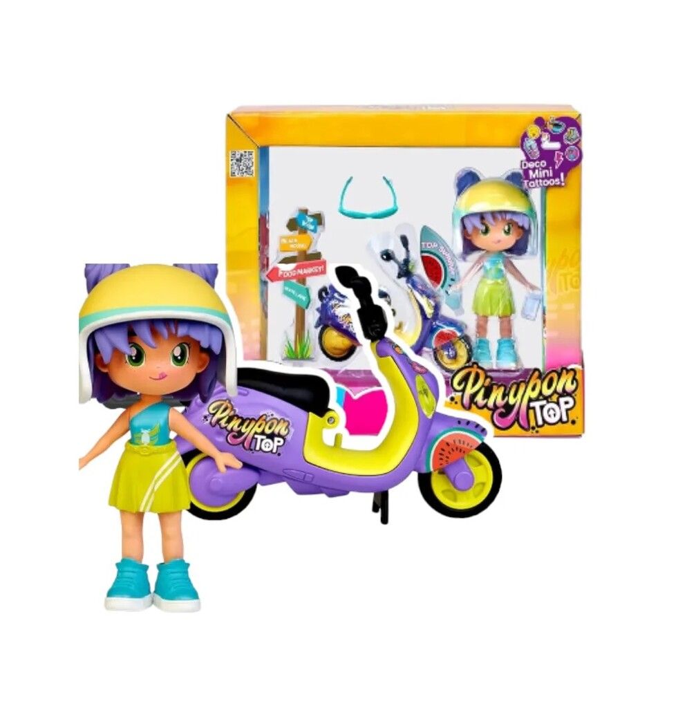 PINYPON TOP MOTO GIRLS 11 CM FIGURA X 2 CON ACCESORIOS COD 3000 - Imagen 3