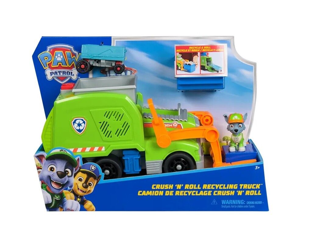 PAW PATROL CAMION DE RECICLAJE CRUSH N ROLL CON FIGURA COD 71248