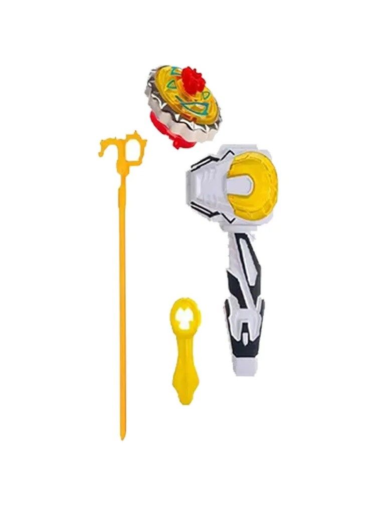 TROMPO GYRO METAL CON LUCES Y LANZADOR COD IK002 AMARILLO - Imagen 2