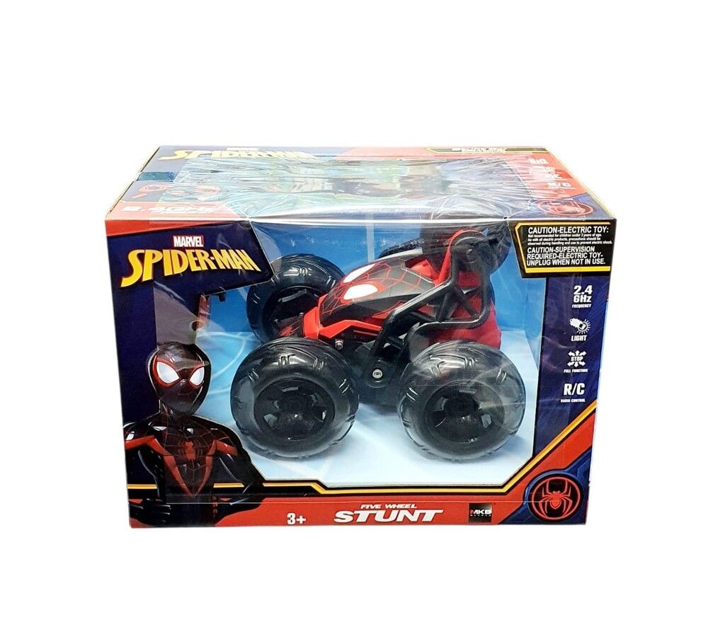 AUTO RADIO CONTROL SPIDERMAN FIVE WHEELS STUNT COD DIS043 NEGRO