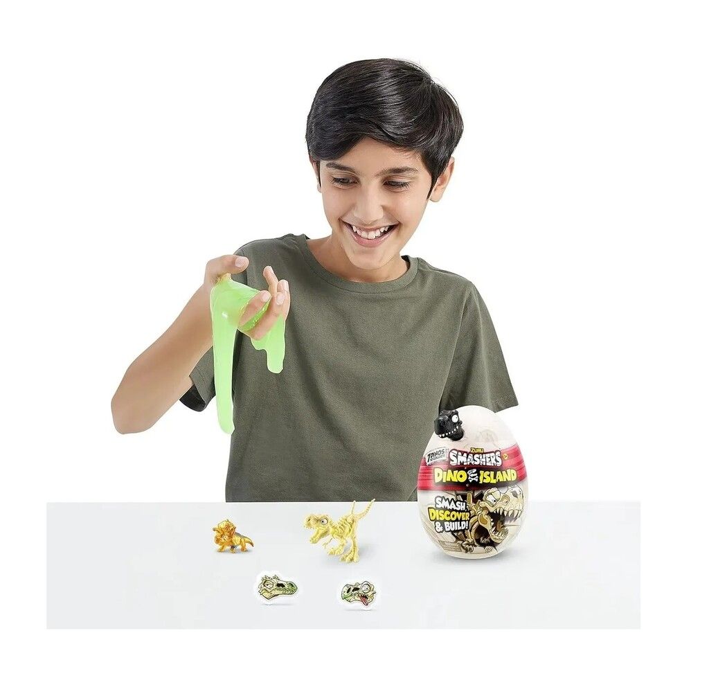 HUEVO SMASHERS DINO ISLAND NANO EGG 6 SURPRISES COD 7495 ROJO - Imagen 2